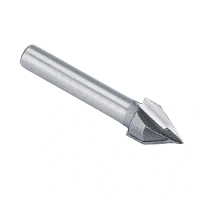 Image of Router Tungsten Steel CNC Engraving Sharp V Groove Bit End Mill 60 Degree 6mm Shank 10 mm Cutter Dia Three dimensional Sign Making Woodworking Chamfer Bevel