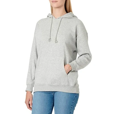 Image of PIECES Women&#039;s Pcchilli Ls Oversized Hoodie Noos Bc Hooded Sweatshirt, Light Grey Mix, M
