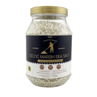 Image of Celtic Sea Salt 500g, Dried Coarse, Light Grey, Unrefined Natural Hand Harvested from France, Rich in 82 Essential Minerals