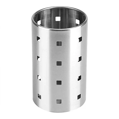Image of Cooking Utensil Holder, Stainless Steel Kitchen Cutlery Holder Organizer Flatware Caddy, 3.9 x 6.7inch