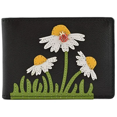 Image of Mala Leather Peony Collection Travel/Season Ticket Holder 682TC_87 Black