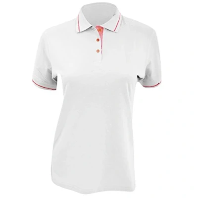 Image of Kustom Kit Ladies St. Mellion Short Sleeve Polo Shirt (10) (White/Navy)
