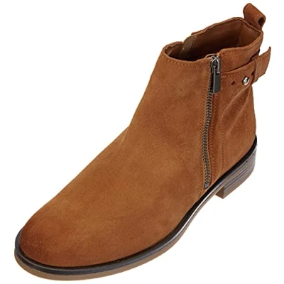 Image of Clarks Women&#039;s Memi Lo Chelsea Boot, Dark Tan Suede, 3 UK