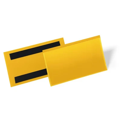 Image of Durable Magnetic Document Pouch 150 x 67 mm, Pack of 50 Pieces, Yellow