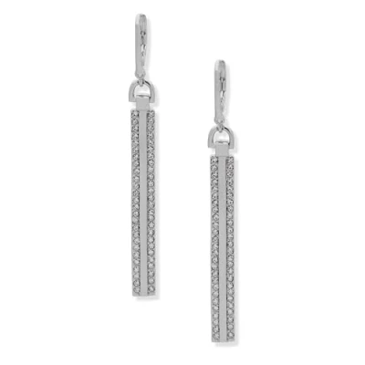 Image of DKNY Womens Pave Linear Earrings with Silver Crystal, 60495785