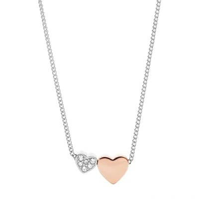 Image of Fossil Necklace for Women Vintage Motifs, 40.6 cm Length, 5.1 Extension Silver Stainless Steel Necklace, JF03097998