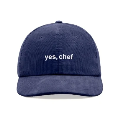 Image of yes, Chef Corduroy Baseball Cap Vintage Unisex Dad Hat Adjustable Oxford Navy