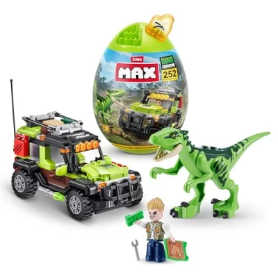 Image of Max Build More Dino Adventure Raptor Force (233 pieces) Building Bricks Toys For Kids 5+ Create Dinos Vehicles and Unbox Discover