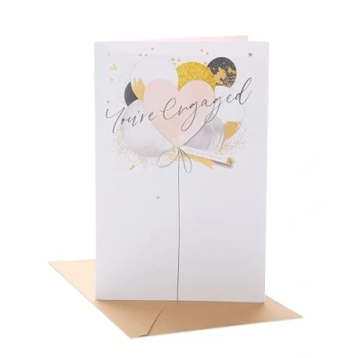 Image of UK Greetings Engagement Card For Him/Her/Friend With Envelope Balloon Design