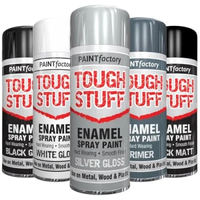 Image of AlezyB 1 x Enamel Silver Gloss 400ml Tough Stuff Hard Wearing Smooth Aerosol for Metal Wood Plastic