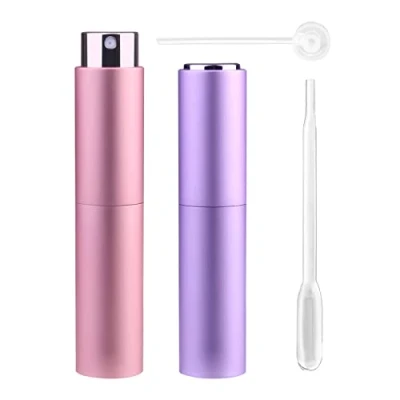Image of Zingso Refillable Travel Perfume Atomiser Bottles, 2 Pcs 10ml Mini Portable Spray Bottles Aftershave Empty with Funnel… (10ml (Pink+Light Purple))