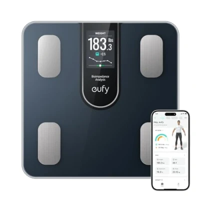 Image of eufy Digital Bathroom Scales for Body Weight with Large TFT Screen, All in One Display Offline Use, Bluetooth, 16 Metrics, BMI, Multi Modes, High Accuracy, Smart Scale C20