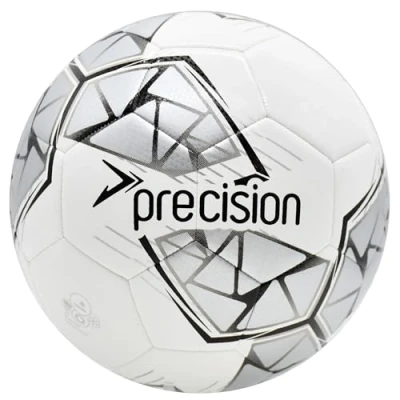 Image of Precision Fusion FIFA Basic Training Ball, All Weather, IMS Certified, Official, Highly Durable, 3.5mm Eva Foam, White, Silver, Black, Size Ball 3