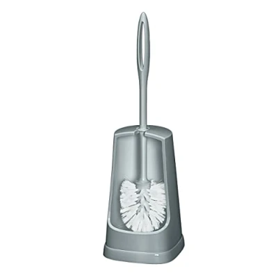 Image of WENKO Simple Toilet Brush Holder Grey, Gray, 40 x 12.5 cm