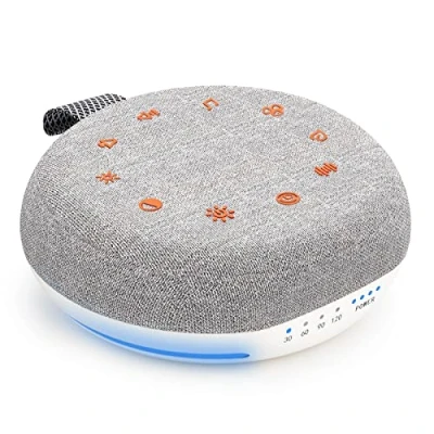 Image of Heavtuen,White Noise Machine,Portable Sound Machine with 40 Soothing Sounds, USB Rechargeable,Sleep Timer &amp; Night Light for Baby Kids Adults