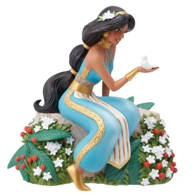 Image of Enesco Disney Showcase Botanical Aladdin Jasmine Holding Bird Figurine, 6 Inch, Multicolor