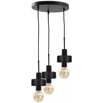 Image of Unica Cluster Pendant Ceiling Light Black, 35cm, 3x E27