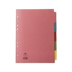 Image of Concord Subject Dividers 230 Micron 5 Part Multipack A4 Assorted Ref 71190/J11M (Pack 5)
