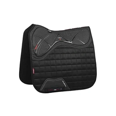 Image of LeMieux Dressage X Grip Silicone Square Saddle Pad Pads for Horses Equestrian Riding Equipment and Accessories (Black Large)