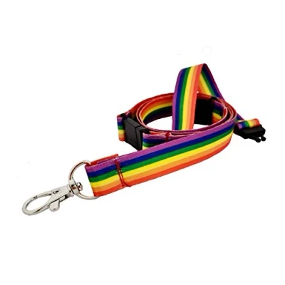 Image of 15mm LGBT Rainbow Lanyard Double Breakaway Perfect for Cardholders, Badges, Keys etc