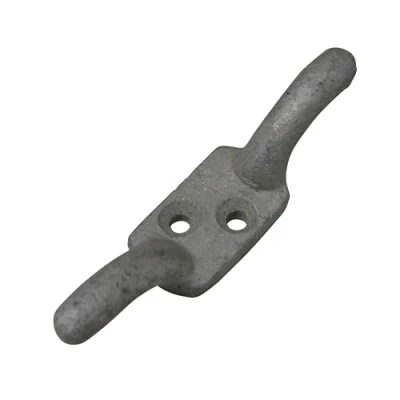Image of Secure Fix Direct Black or Galvanised Cleat Hook 3&quot; 6&quot; (Washing Line Blind Cord Tie Back Trailer Rope) (Galvanised, 3&quot;)