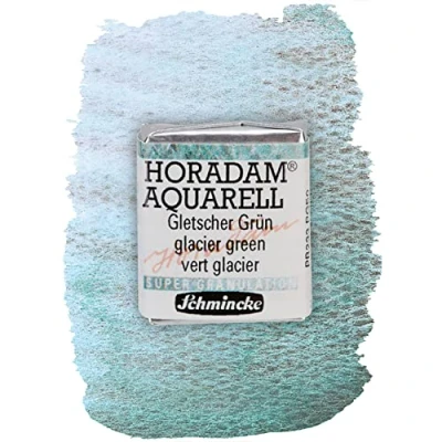 Image of Schmincke HORADAM® AQUARELL, Super Granulation, 14 963 044 Glacier Green, 1/2 Pans, Very Strong granulating Colors, Finest, Watercolors