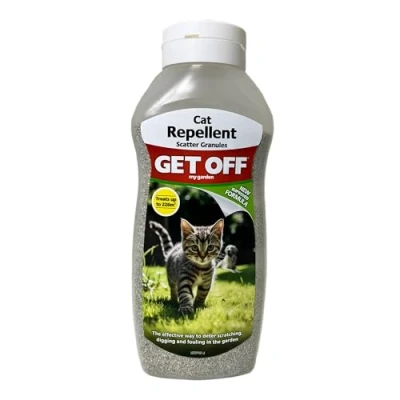 Image of GET OFF Cat &amp; Dog Repellent Granules Easy to Use Natural Aromatic Plant Oil Formula, Deters Scratching, Digging Fouling, 970ml Treats up 226m²
