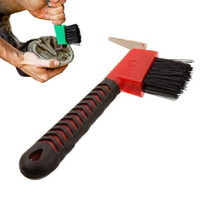 Image of Horse Hoof Pick Brush with Handle Hoofpick Sturdy Horses Cleaner for Donkey and Goat (Random Colour)