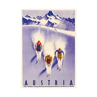 Image of Wee Blue Coo Travel Tourism Winter Sport Austria Ski Snow Alps Picture Wall Art Print