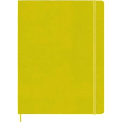 Image of Moleskine Classic Ruled Plain Paper Notebook, Silk Hard Cover and Elastic Closure Journal, XL Size, Colour Hay Yellow