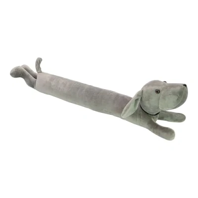 Image of Benross 85189 Dog Door Draught Excluder/Autumn Home Décor/Soft and Charming Novelty Animal Design in Grey / 89 x 11 16cm