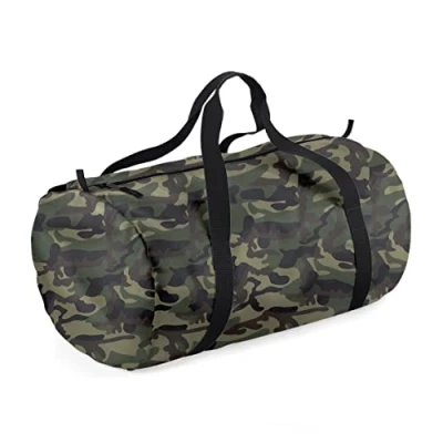 Image of BagBase BG150 Packaway Barrel Bag Jungle Camo/Black