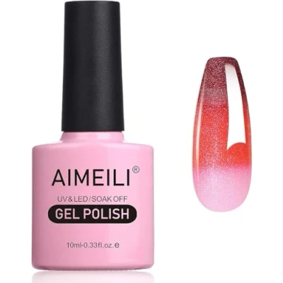 Image of AIMEILI Chameleon Gel Nail Polish, Thermal Polish Shimmer Color Changing Soak Off UV/LED for Art Salon DIY Home, Easy to Apply 10ml 001