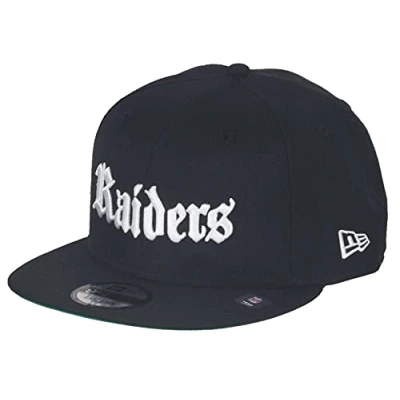 Image of New Era Las Vegas Raiders Black Base White 9Fifty Snapback Cap