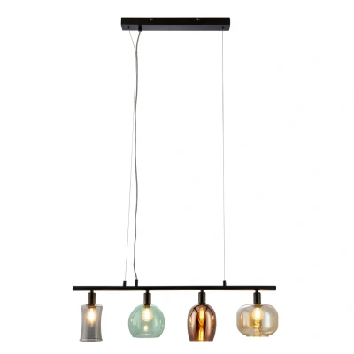 Image of NOWA GmbH Telesto hanging light, glass lampshades, 4 bulb