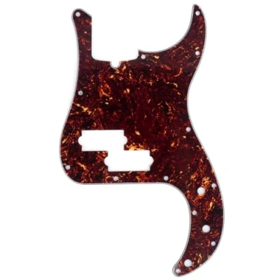 Image of Musiclily Pro 13 Hole Modern Style P Bass Pickguard for 4 String American Precision Bass, 4Ply Tortoise Shell