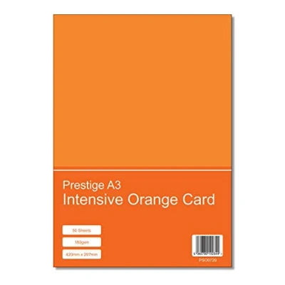 Image of Prestige A3 Intensive Orange 180gsm Craft Card x 50 Sheets per Pack