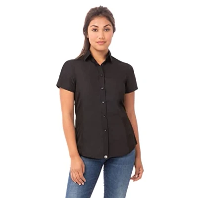 Image of Chef Works B181 M Ladies Cool Vent Chefs Shirt, Medium, Black