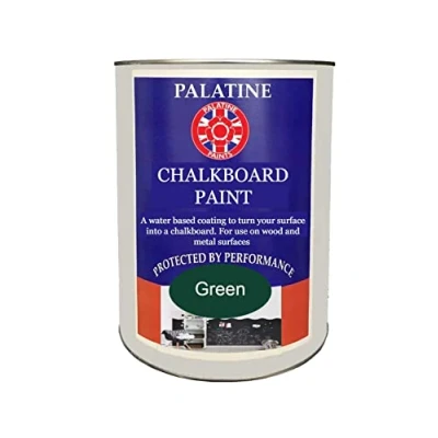 Image of Palatine PaintsProtected By Performance chalkboard &amp; blackboard Paint, renovate and create surfaces (1 Ltr, Green)