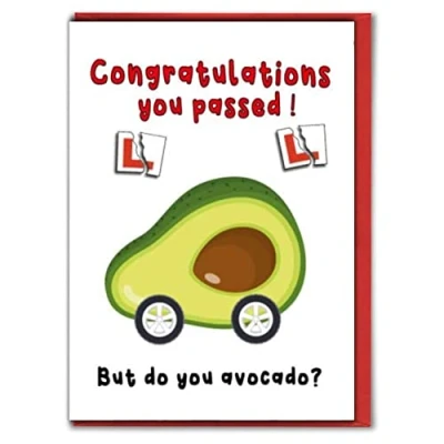Image of Driving test card, congratulations on passing your card (Avocado)