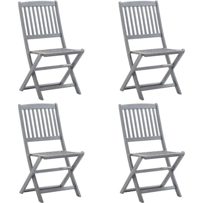 Image of vidaXL Folding Outdoor Chairs 4 pcs Solid Acacia Wood