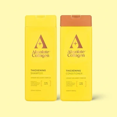 Image of Absolute Collagen Thickening Complex Shampoo and Conditioner Set 500ml For Thin &amp; Fine Hair Strengthen, Nourish Volumise Boost Shine Fight Signs of Ageing Paraben Free