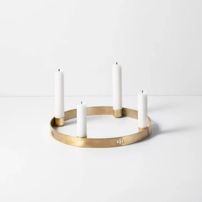 Image of ferm LIVING Candlestick Circle, Ø 25 cm, polished, brass