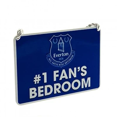 Image of Everton FC Official Football Gift No1 Fan Bedroom Sign A Great Christmas/Birthday Idea For Men And Boys