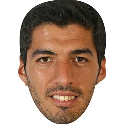 Image of Suarez Football Sensation Celebrity Cardboard Party Face Mask Fancy Dress