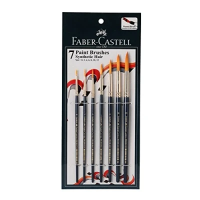 Image of Faber Castell Synthetic Hair Paint Brush Set Of 7