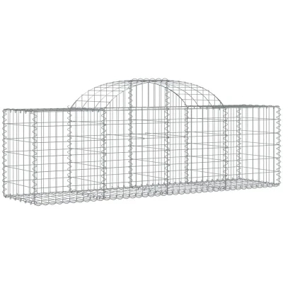 Image of vidaXL Arched Gabion Baskets 13 pcs 200x50x60/80 cm Galvanised Iron