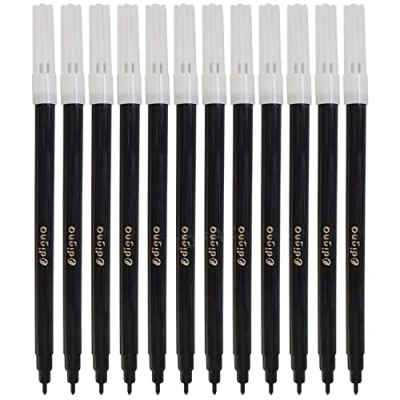 Image of DIGNO Colouring Pens, BLACK, Pack of 12, Multipack, Felt Tip Pens for Colour Write Draw Sketch Mark, Children School Classrooms Use, ZOFAX Black Ball Pen