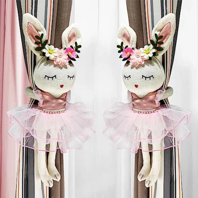 Image of 2Pcs Curtains Tieback Cartoon Animal Curtain Straps Buckle Hook for Kids Child Nursery Room Window Decorations (K), M