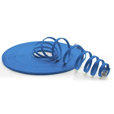 Image of 1aTTack.de 20m Lan Flat Cable CAT.6 blue 1 piece 1000 Mbit s Gigabit Ethernet Networkcable Patchcable compatible with Cat5 Cat6a Cat7 Cat8